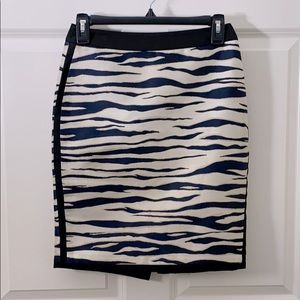Ann Taylor Navy Animal Print Skirt